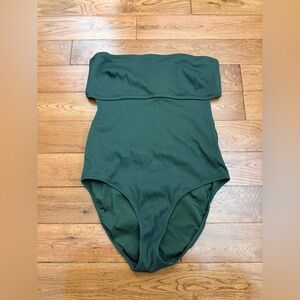 Aerie Strapless One-Piece Swimsuit in Green